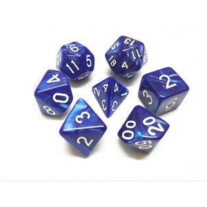 Blue Pearl Polyhedral Dice Set (7pcs)