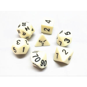 Ivory Opaque Polyhedral Dice Set (7Pcs)