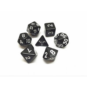 Black Opaque Polyhedral Dice Set (7Pcs)