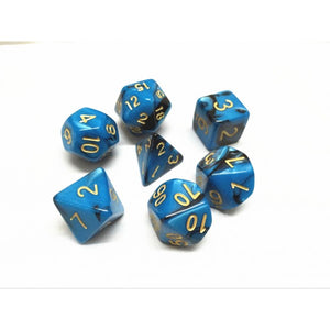 Blue + Black Blend Polyhedral Dice Set (7Pcs)