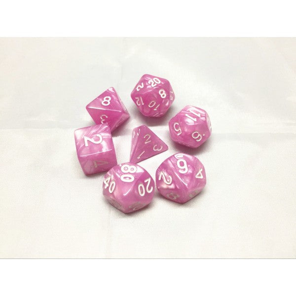 Pink Pearl Polyhedral Dice Set (7pcs)