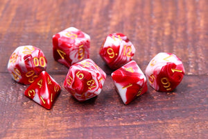 Cherry Cream Polyhedral Dice Set (7pcs)