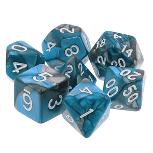 Blue Steel Polyhedral Dice Set (7Pcs)