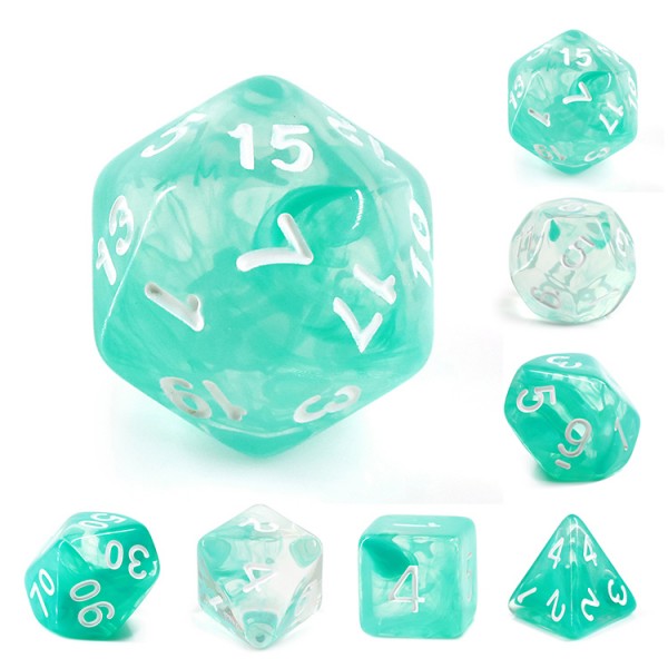 Lake Teal Polyhedral Dice Set (7Pcs)