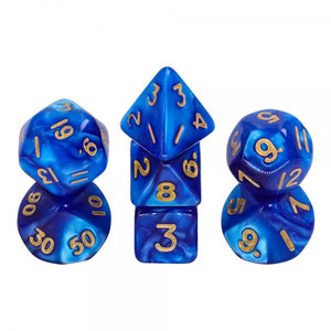 Mini Dice Blue Pearl Polyhedral Dice Set ( 7Pcs )