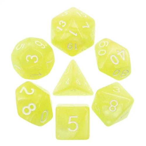 Bright Yellow pearl dice set