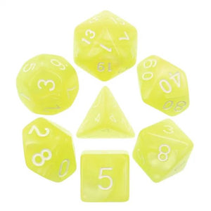 Bright Yellow pearl dice set