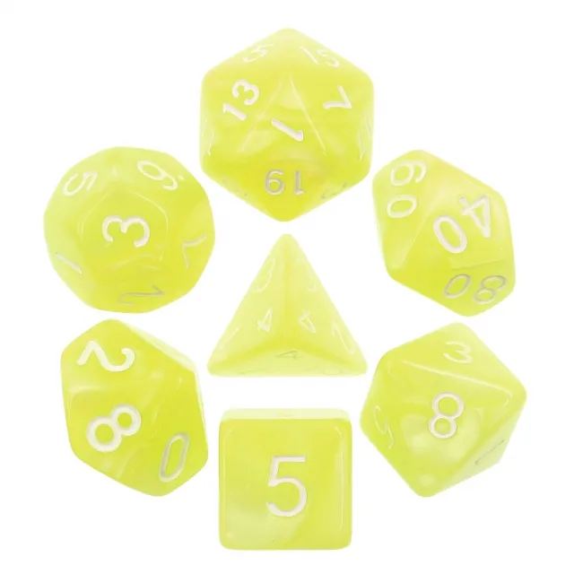 Bright Yellow pearl dice set