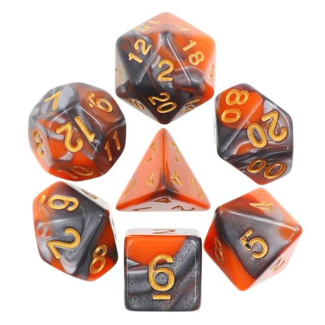 Silver+Orange Blend dice