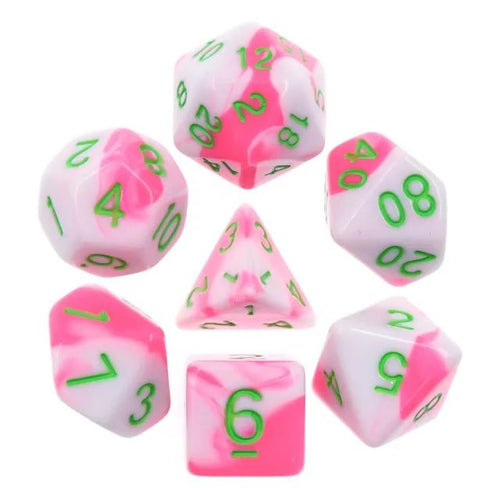Pink+White Blend dice set