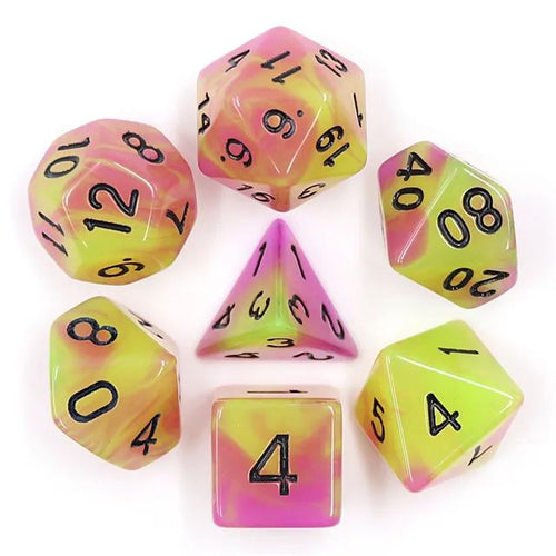 Purple+Green Glow in the dark dice