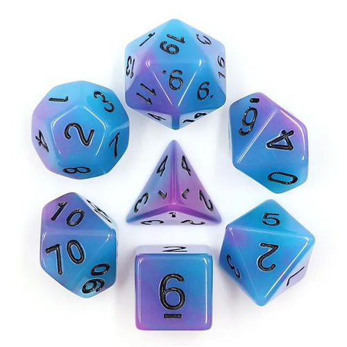 Blue+Purple Glow in the dark dice