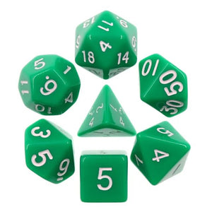Green opaque dice