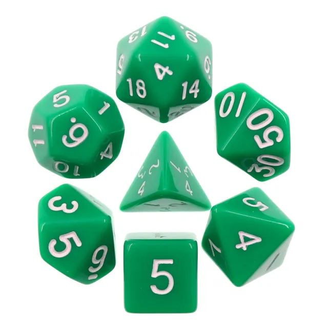 Green opaque dice