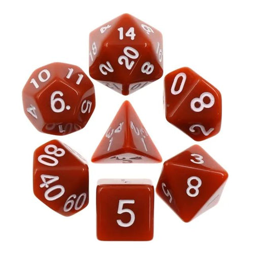 Brown opaque dice