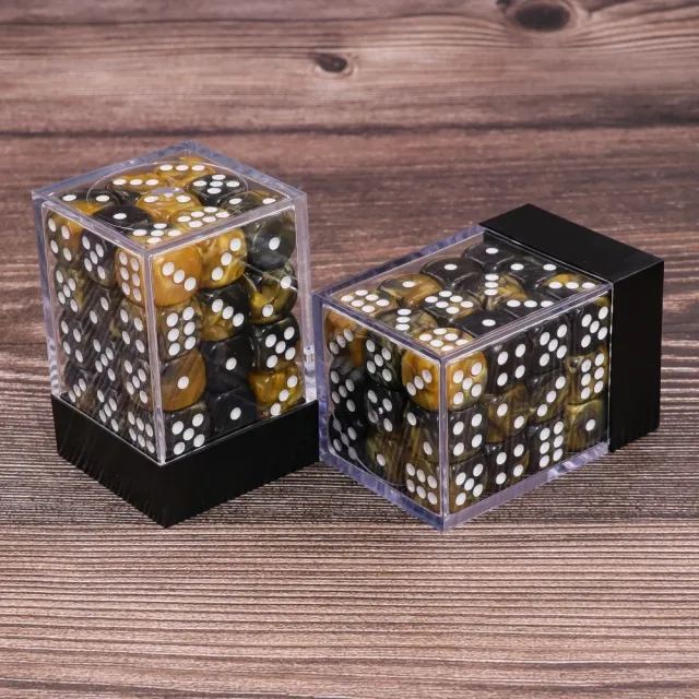 Golden+Black 12mm D6 pips dice