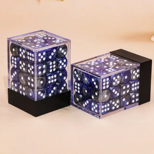 Dark blue+Black 12mm D6 pips dice