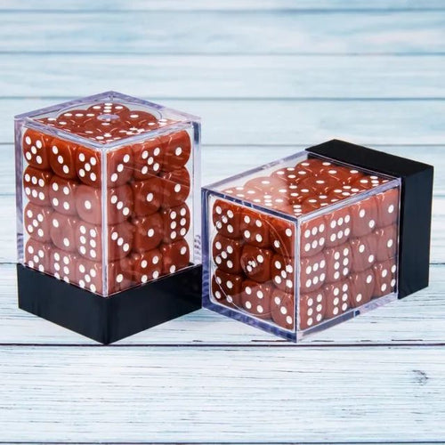 12mm D6 Opaque Brown pips dice