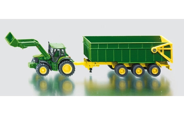 Siku 1/87 John Deere with Front Loader and Trailer<br>(Shipped in 10-14 days)
