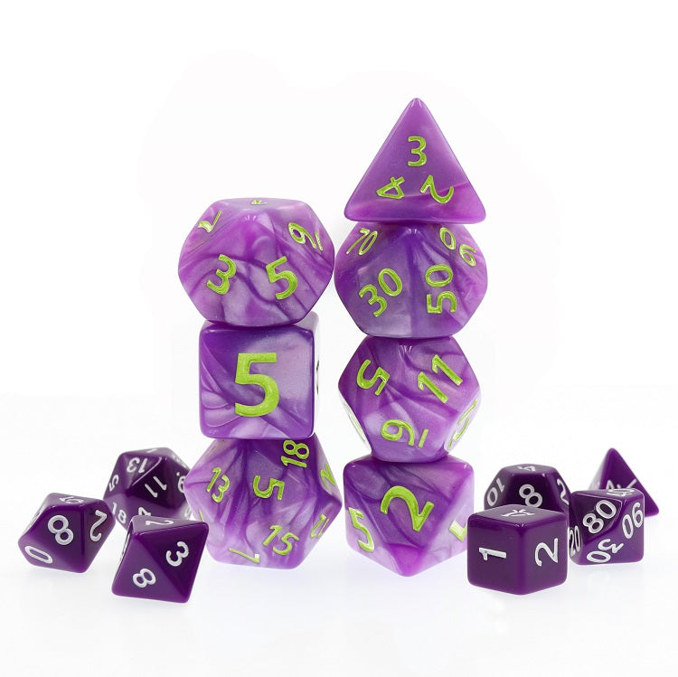 Giant Pearl Purple Polyhedral Dice Set (7Pcs)